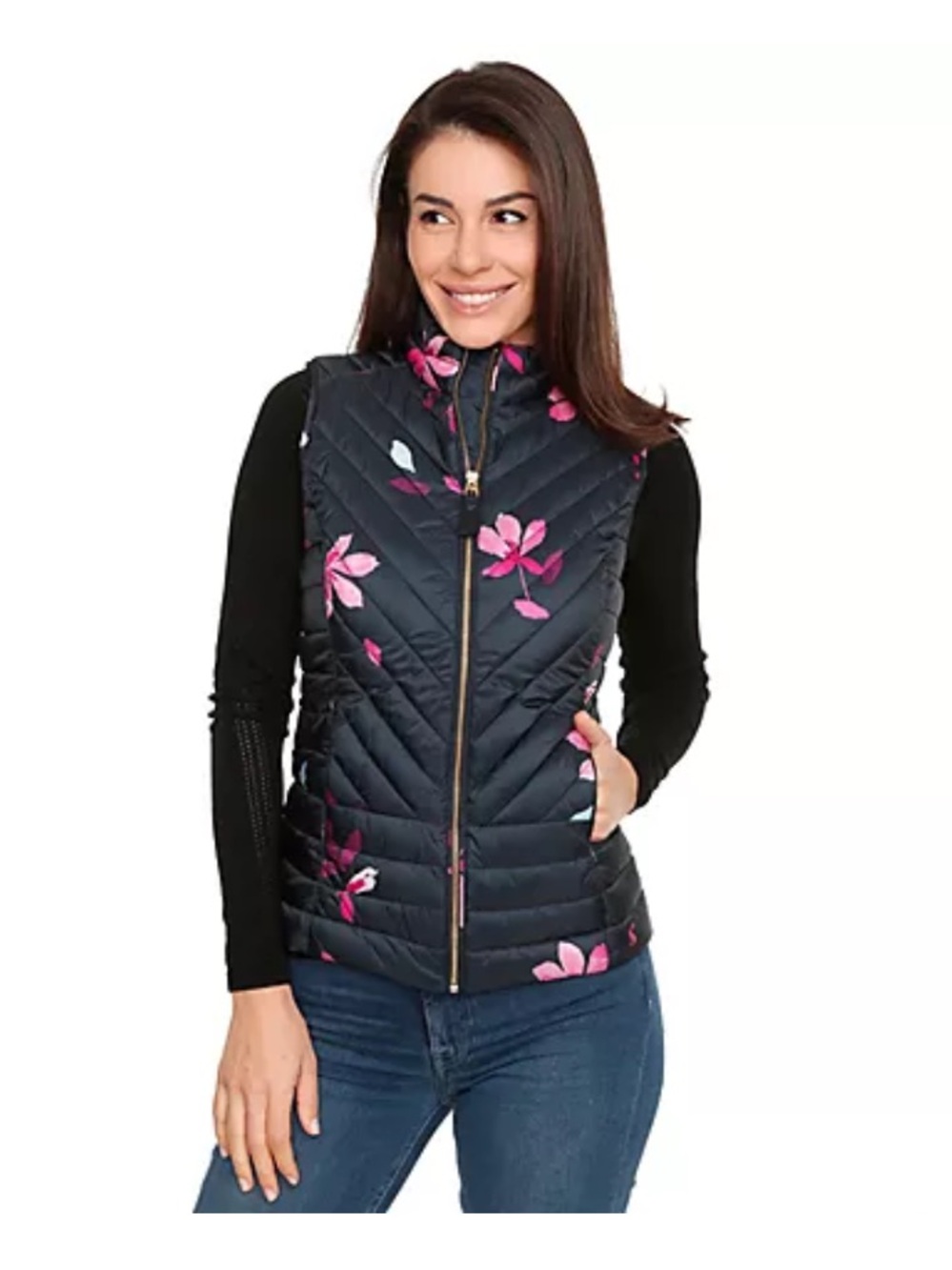 Joules Quilted Vest Floral Women’s Size 12